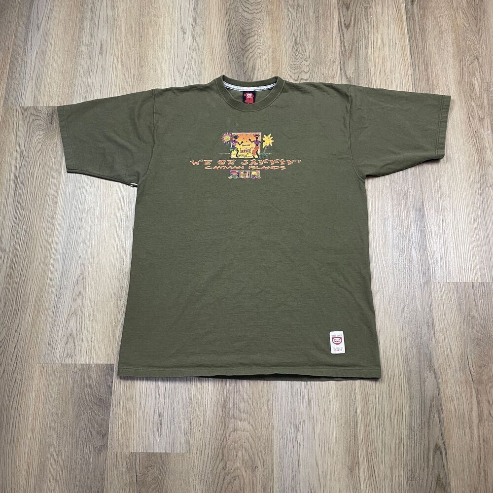 Vintage Ecko Unltd Shirt Mens Large Green We Be Jammin Cayman Islands 90s Y2k
